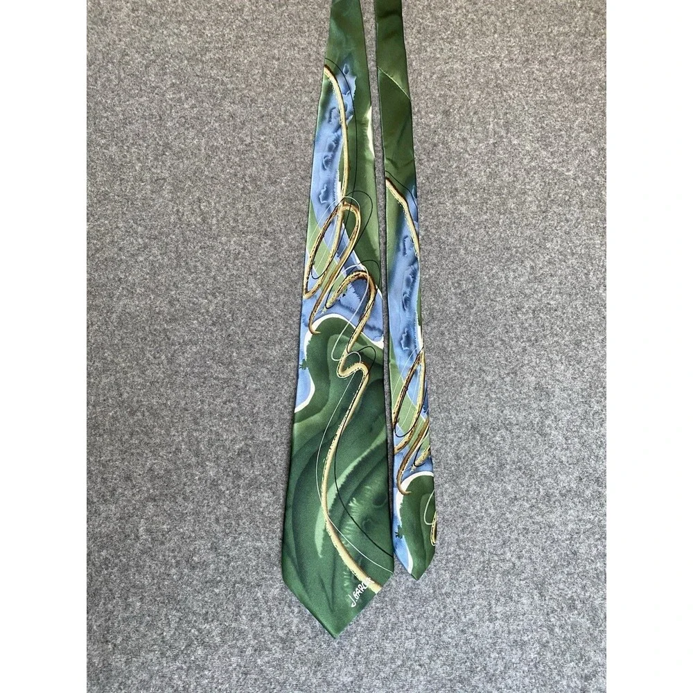 J. Garcia Green Gold Necktie Watercolor Courtyard Performance Artist Proof No. 9